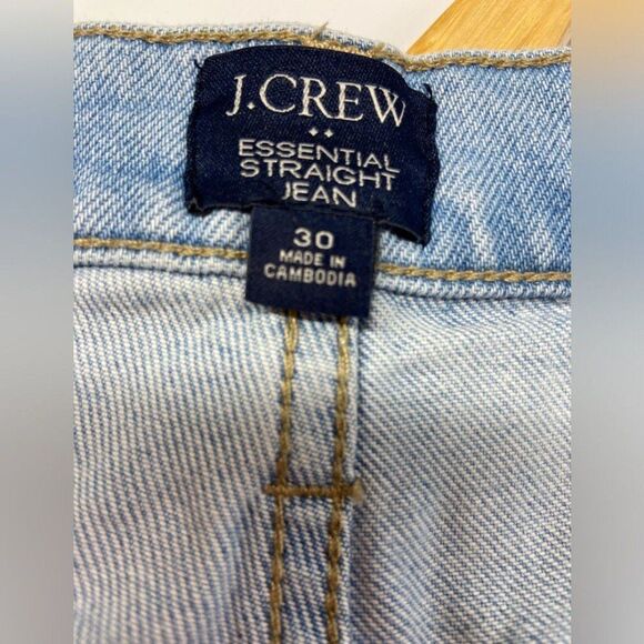 J. Crew Factory Essential Straight Distressed Jean in All Day Stretch Size 30 - Picture 9 of 12
